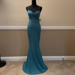 Windsor Jade Sleeveless Glitter Dress